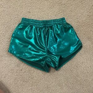 Kids Shiny Teal Shorts